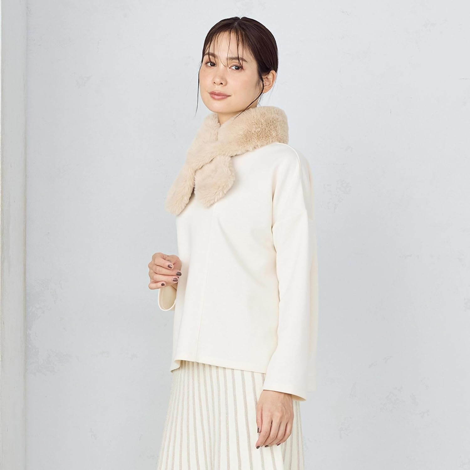 【ほぼ未使用】ファー ティペット2こセット　K.T. コムサ・デ・モード ほぼ未使用】ファー ティペット2こセット K.T. コムサ・デ